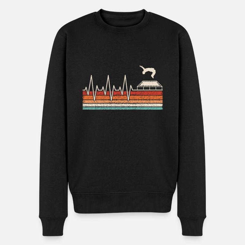Trampolin Herzschlag - Männer Premium Bio Pullover - Schwarz