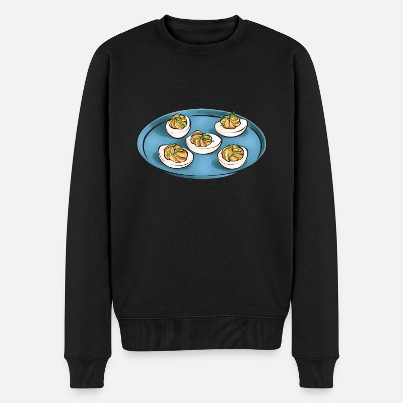 Gefüllte Eier Deviled Eggs - Männer Premium Bio Pullover - Schwarz