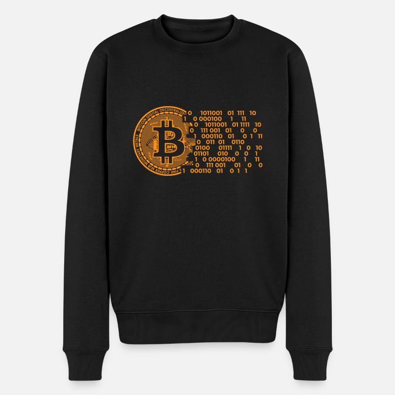 Bitcoin Blockchain - Männer Premium Bio Pullover - Schwarz