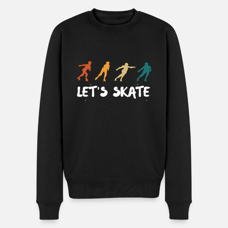 Let's Skate Retro Roller Skates Inline Skating Ska - Männer Premium Bio Pullover - Schwarz