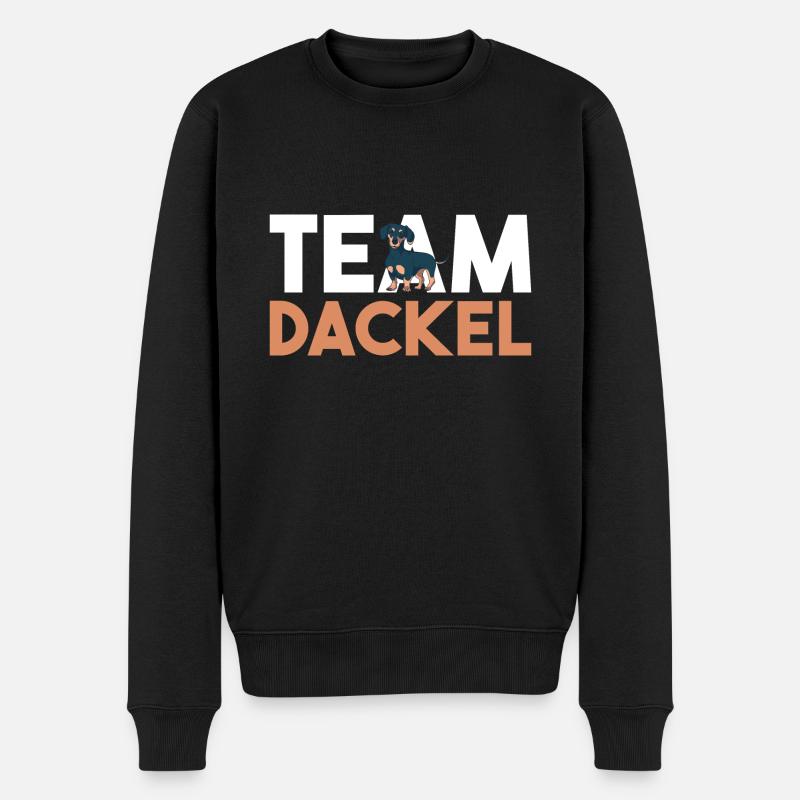 Hund Dackel - Männer Premium Bio Pullover - Schwarz