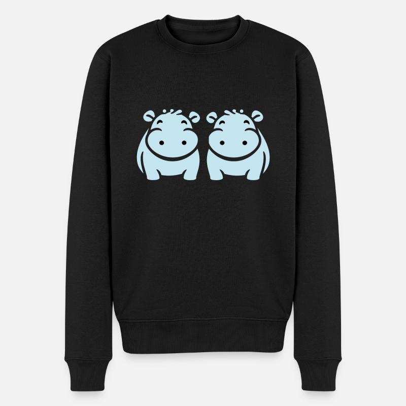 amour petit hippopotame - Pull Premium bio Homme - noir