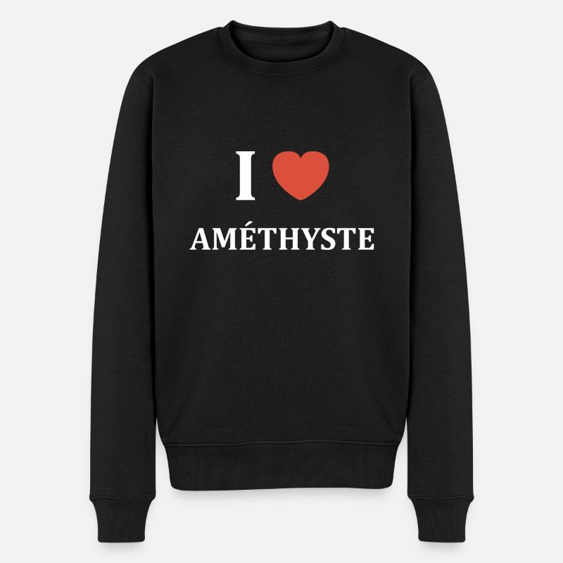 I love Améthyste - Pull Premium bio Homme - noir