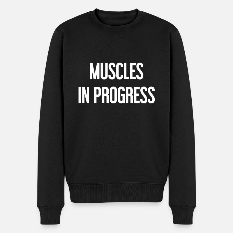 Muscles in Progress - Männer Premium Bio Pullover - Schwarz