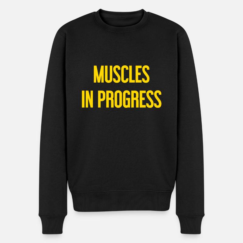 Muscles in Progress - Männer Premium Bio Pullover - Schwarz