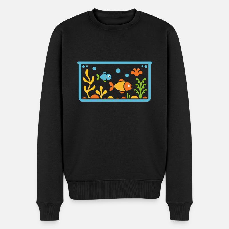 Aquarium - Männer Premium Bio Pullover - Schwarz