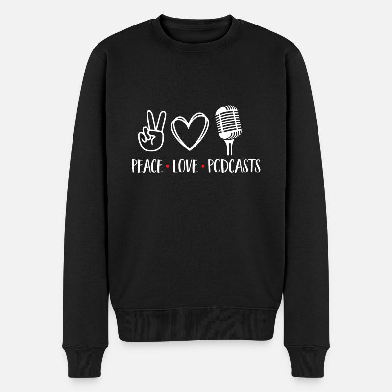 Podcaster Podcast - Männer Premium Bio Pullover - Schwarz