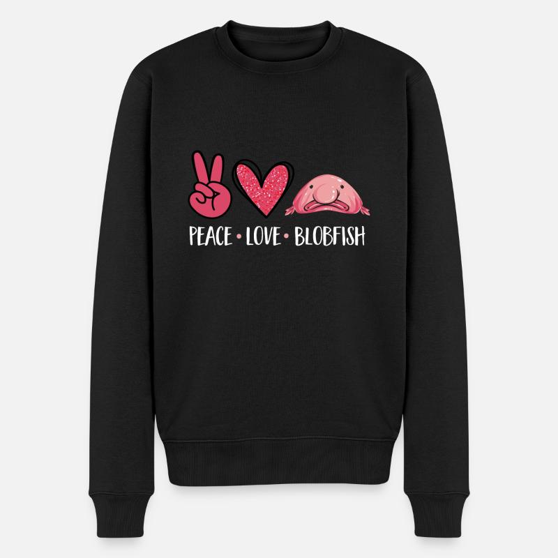 Blobfisch - Männer Premium Bio Pullover - Schwarz