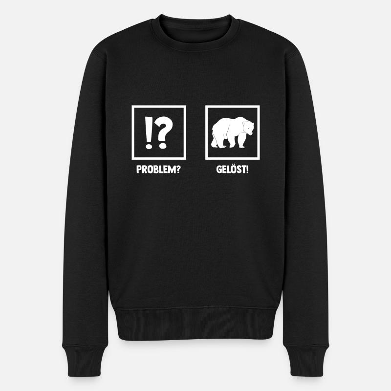 Braunbär Bär - Männer Premium Bio Pullover - Schwarz