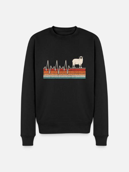Sheep Heartbeat - Men's Premium Organic Jumper - black
