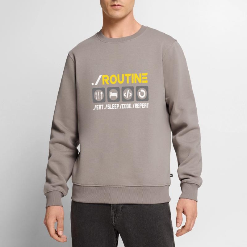 Routine Eat Sleep Code Repeat Software Developer C Männer Premium Bio Pullover