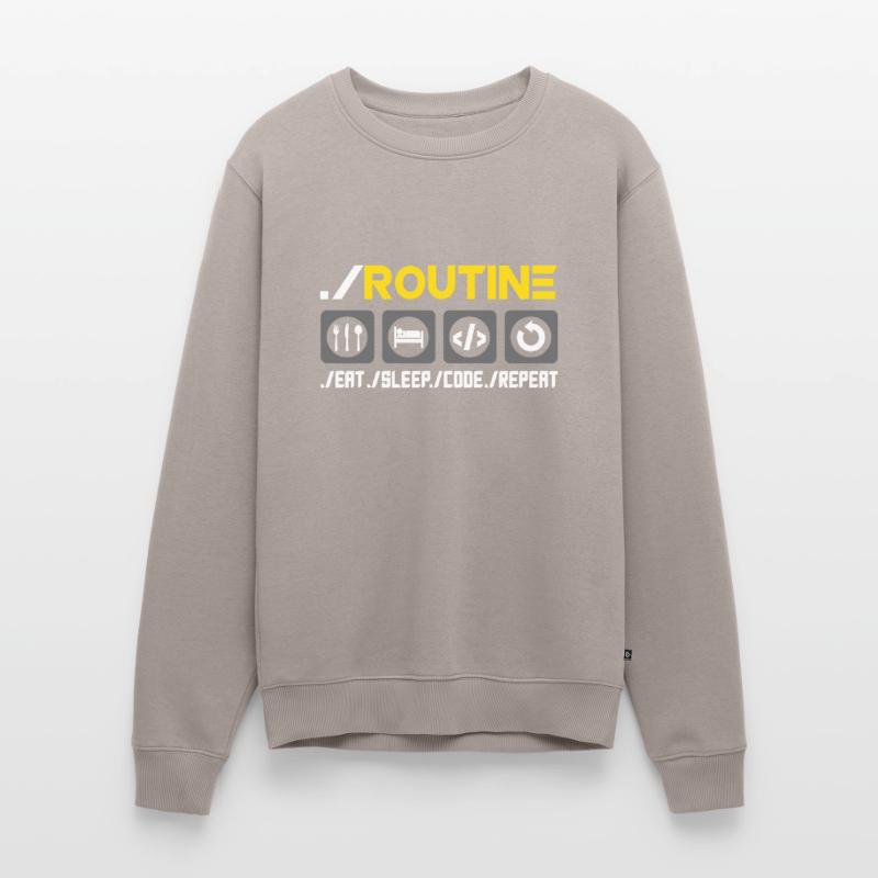 Routine Eat Sleep Code Repeat Software Developer C Männer Premium Bio Pullover