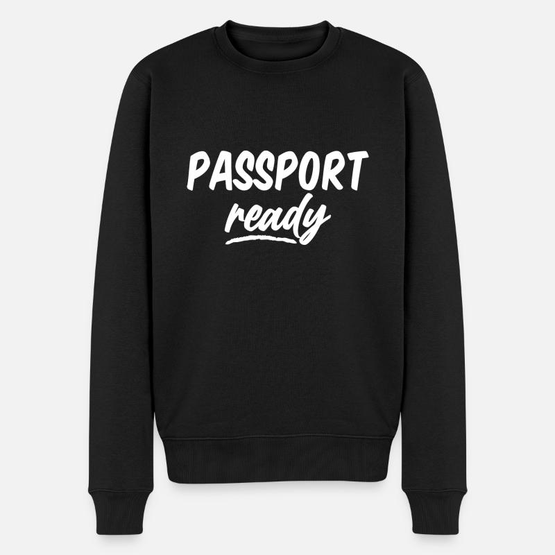 Passport Ready - Männer Premium Bio Pullover - Schwarz
