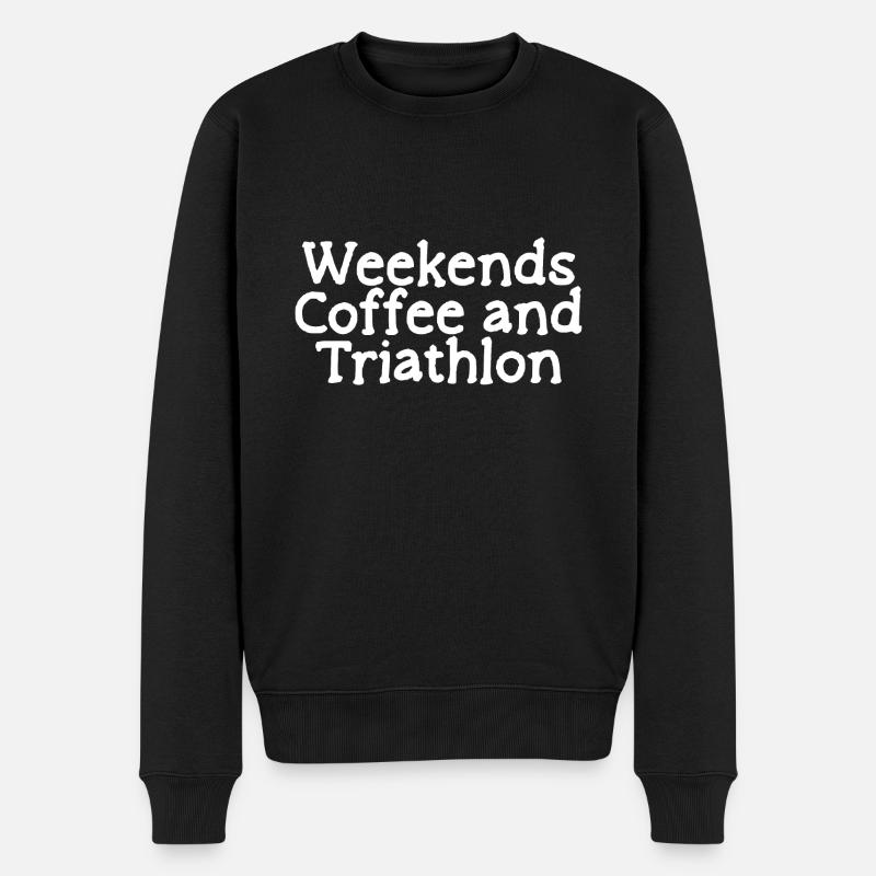 Week-ends Café Et Triathlon - Pull Premium bio Homme - noir