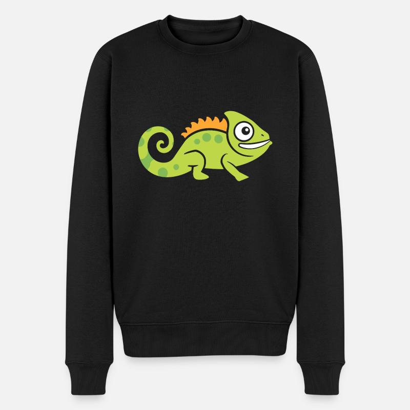 Chamäleon - Männer Premium Bio Pullover - Schwarz