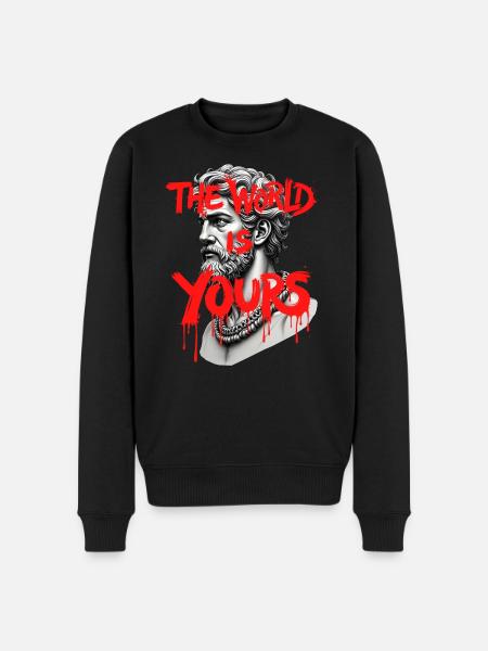 THE WORLD IS YOURS x GREEK GOD - Men's Premium Organic Jumper - black