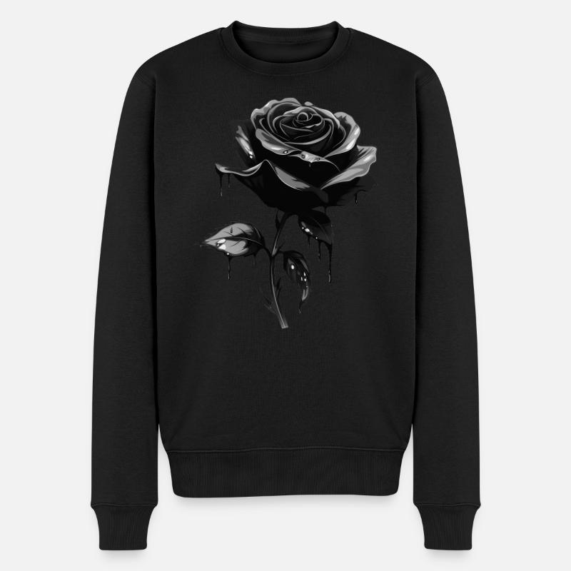 Schwarze Rose Goth Gothic - Männer Premium Bio Pullover - Schwarz