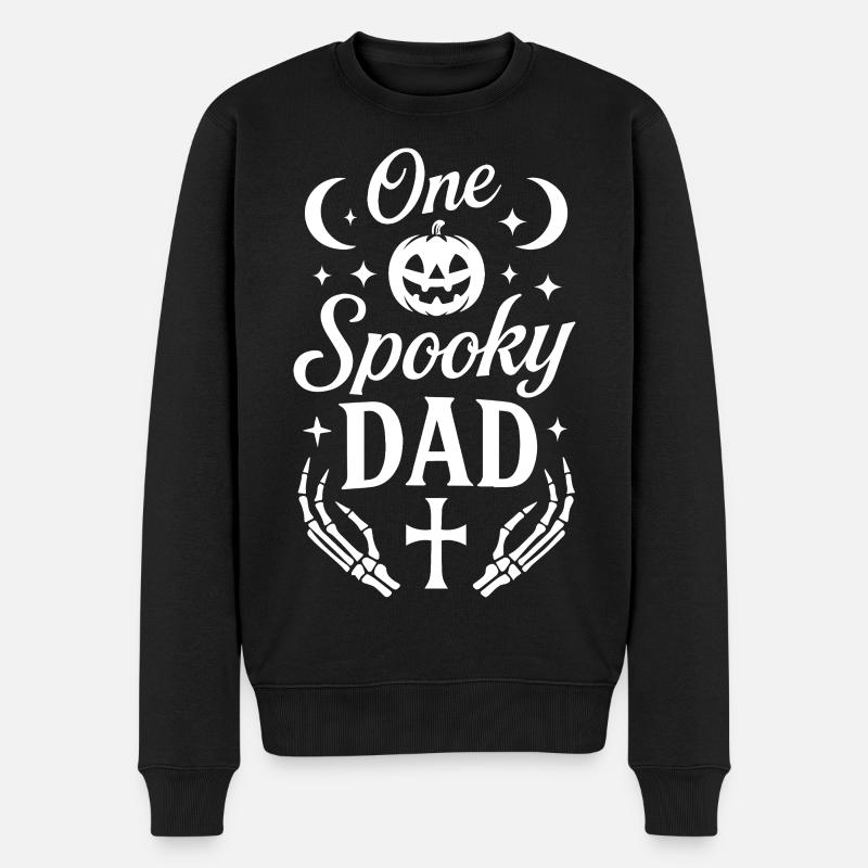 Ein gruseliger Papa Halloween Kostüm Spaß - Männer Premium Bio Pullover - Schwarz