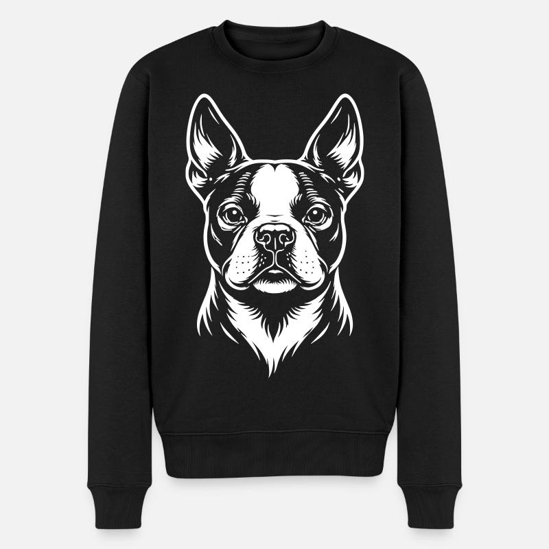 Tête de Boston Terrier - Pull Premium bio Homme - noir