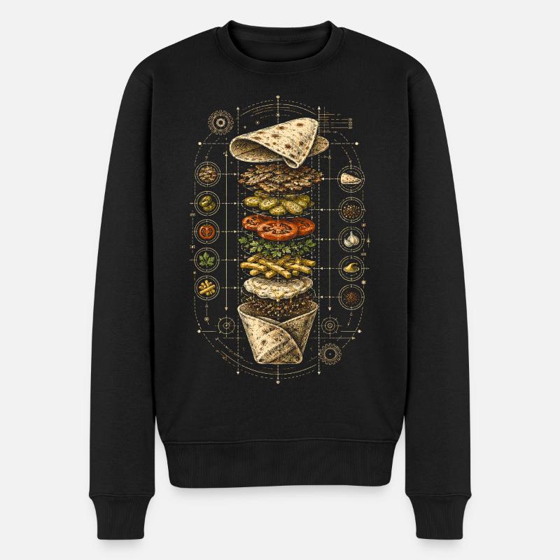 Libanon Libanese Shawarma Blueprint - Männer Premium Bio Pullover - Schwarz