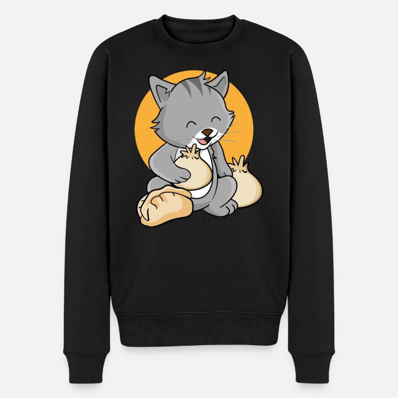 Chat Dumpling - Pull Premium bio Homme - noir