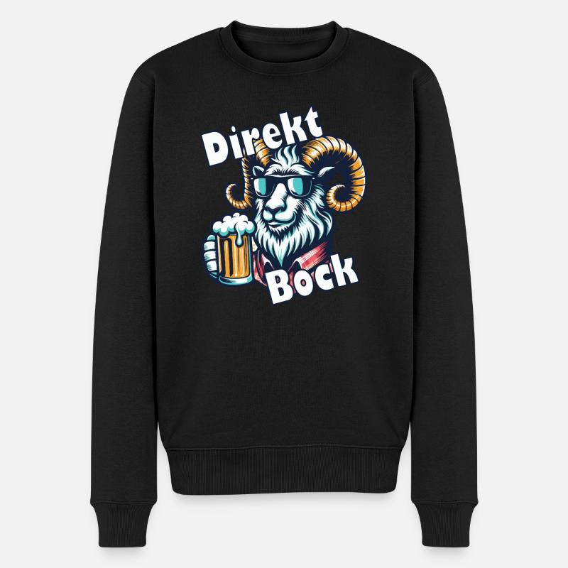 Direkt Bock - Männer Premium Bio Pullover - Schwarz