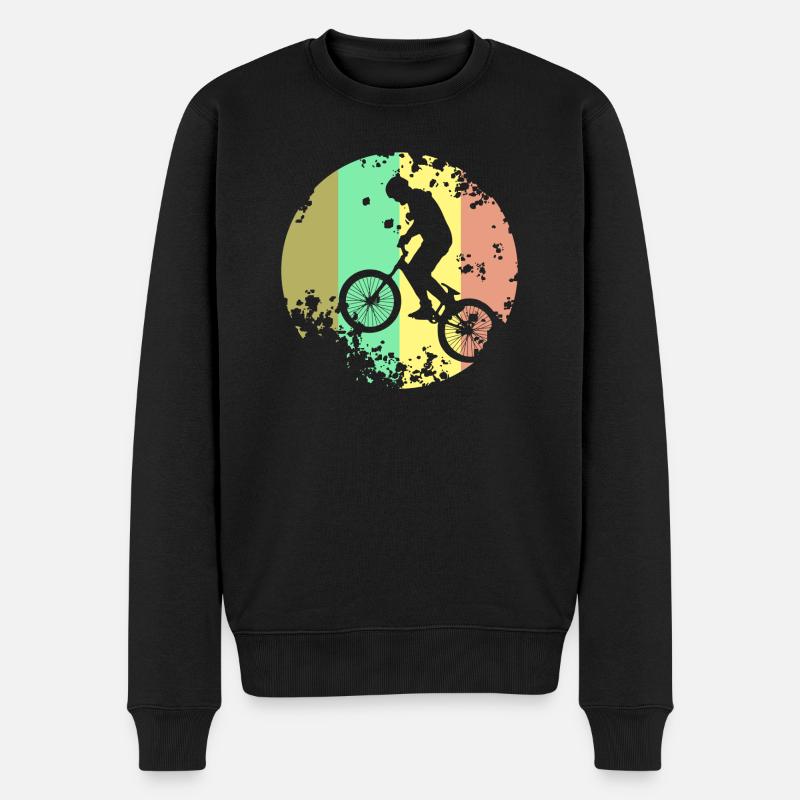 Trail Bike Art - Männer Premium Bio Pullover - Schwarz