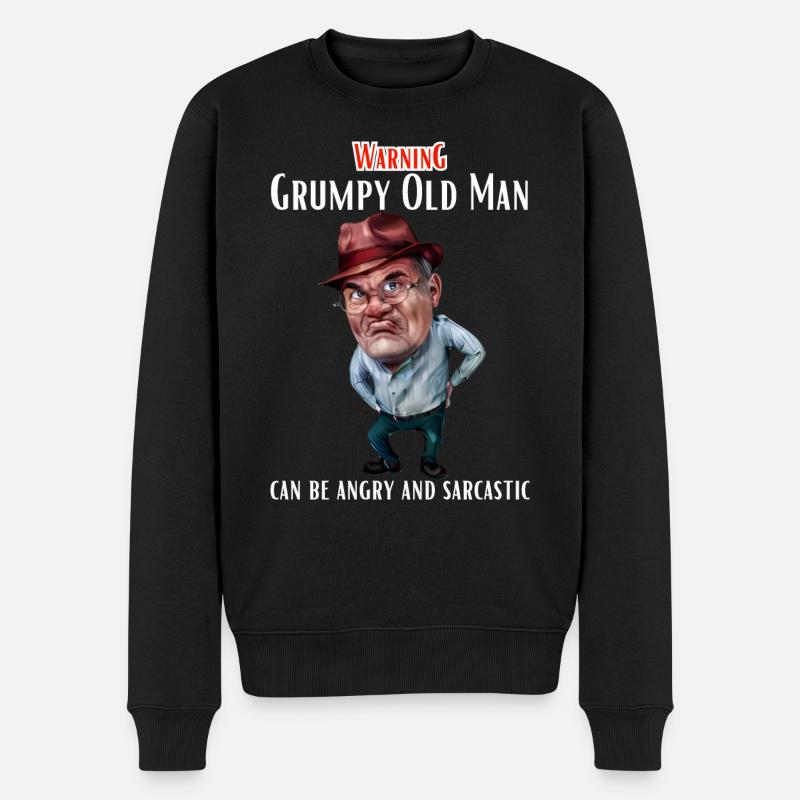 Warning Grumpy Old Man - Men's Premium Organic Jumper - black