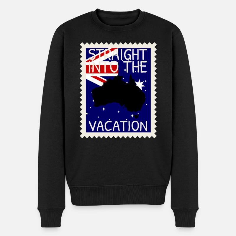 Drapeau australien sous drapeau australien - Pull Premium bio Homme - noir