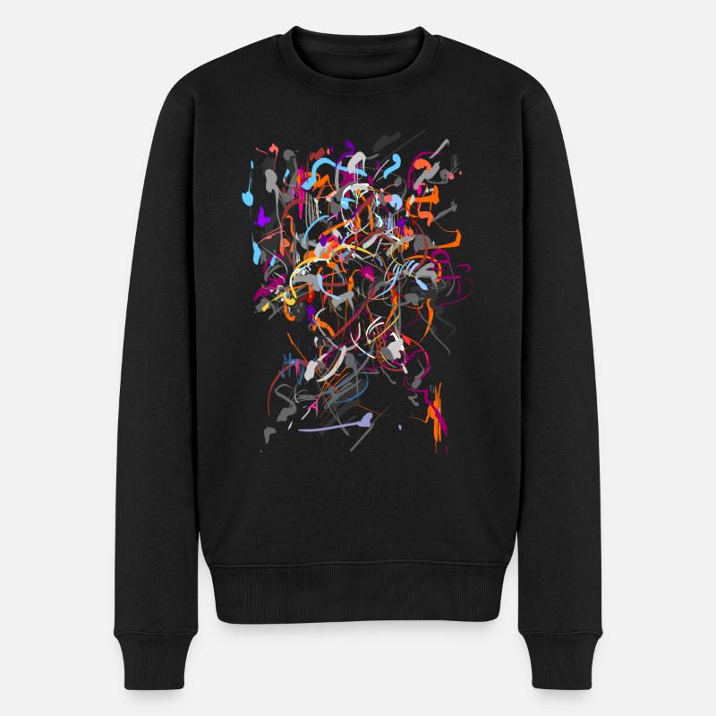 Abstrakt - Männer Premium Bio Pullover - Schwarz