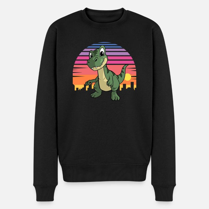 Dinosaure Sunset T-Rex - Pull Premium bio Homme - noir
