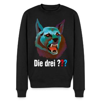 Die Drei ??? und der Karpatenhund Cover mit Logo - Männer Premium Bio Pullover - Schwarz - Vorne - Nico (187cm)