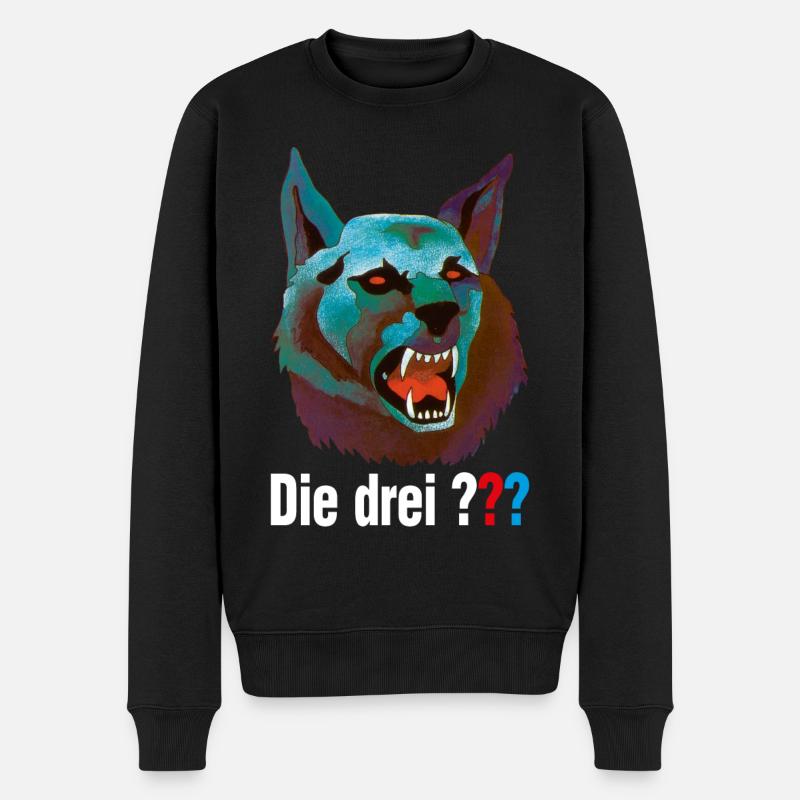 Die Drei ??? und der Karpatenhund Cover mit Logo - Männer Premium Bio Pullover - Schwarz