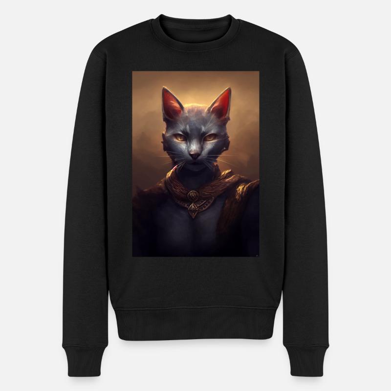 Warrior Cat - Männer Premium Bio Pullover - Schwarz