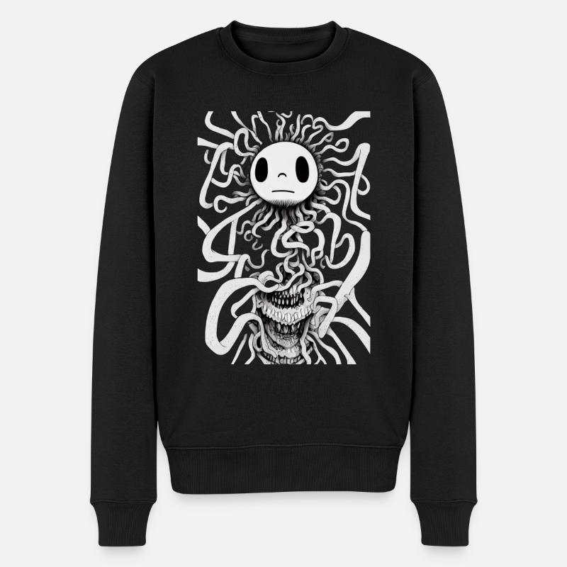 smilie Manga - Pull Premium bio Homme - noir