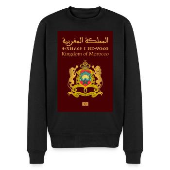 Marokkanischer Reisepass - Männer Premium Bio Pullover - Schwarz - Vorne - Nico (187cm)