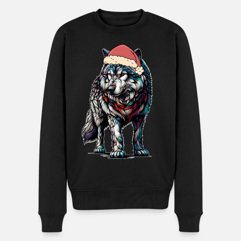 Père Noël Loup Loups Mystique - Pull Premium bio Homme - noir