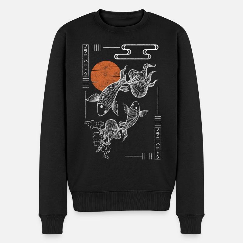 Asien Symbol Reise Schwertkampf - Männer Premium Bio Pullover - Schwarz
