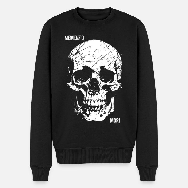 Memento Mori Skull - Männer Premium Bio Pullover - Schwarz