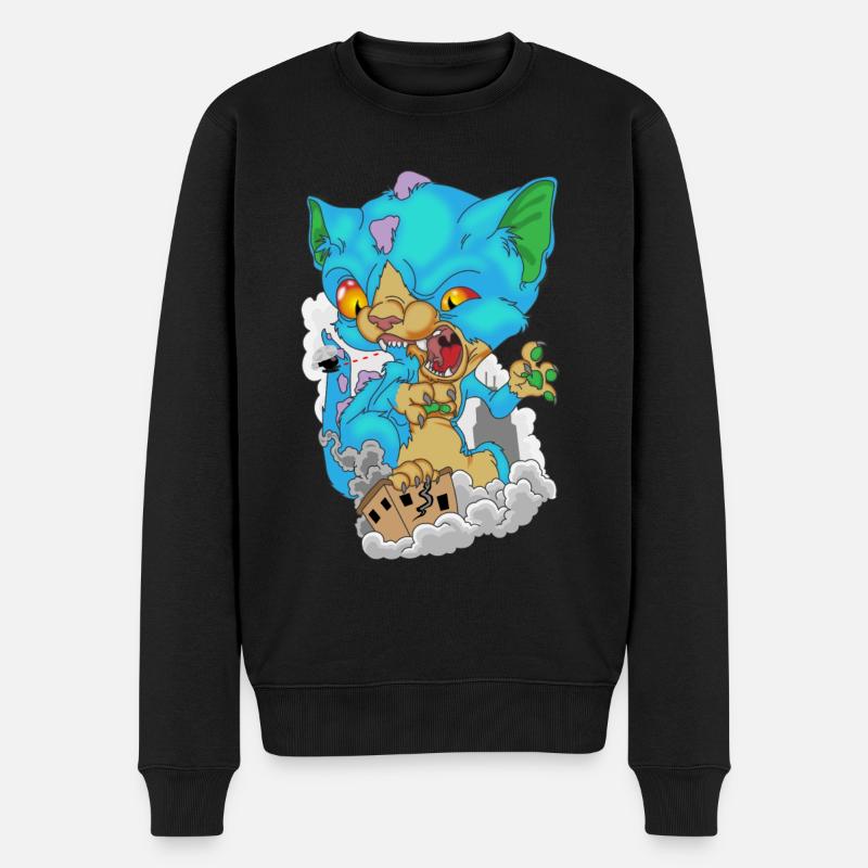 Katze Chaton Chat Monstre - Pull Premium bio Homme - noir