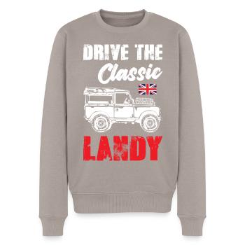 Drive The Classic Landy - Men's Premium Organic Jumper - taupe - Front - Nico (187cm)