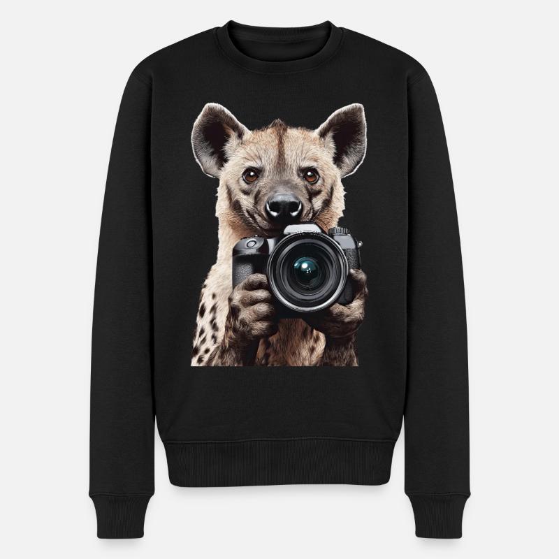Hyäne - Männer Premium Bio Pullover - Schwarz