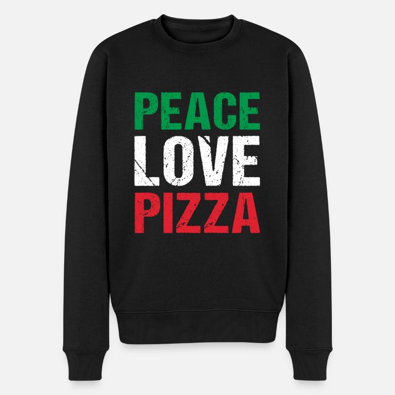 Pizza Italie Peace Love Pizza - Pull Premium bio Homme - noir