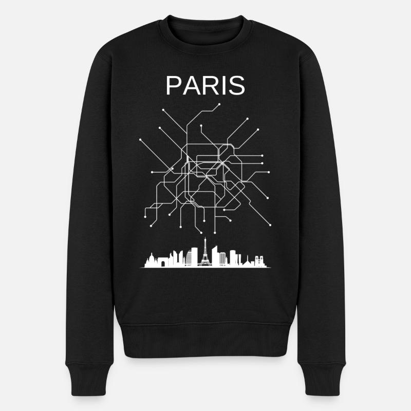 Paris city - Pull Premium bio Homme - noir