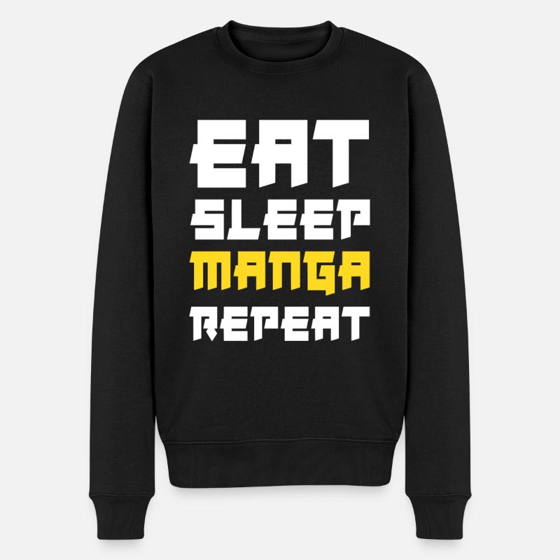 Manger du sommeil Manga Répéter - Pull Premium bio Homme - noir