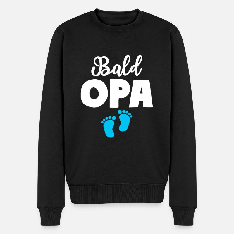 Bald Opa Junge Baby Großvater - Männer Premium Bio Pullover - Schwarz