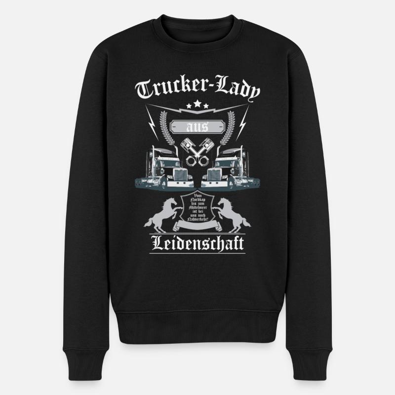 Trucker-Lady - Männer Premium Bio Pullover - Schwarz