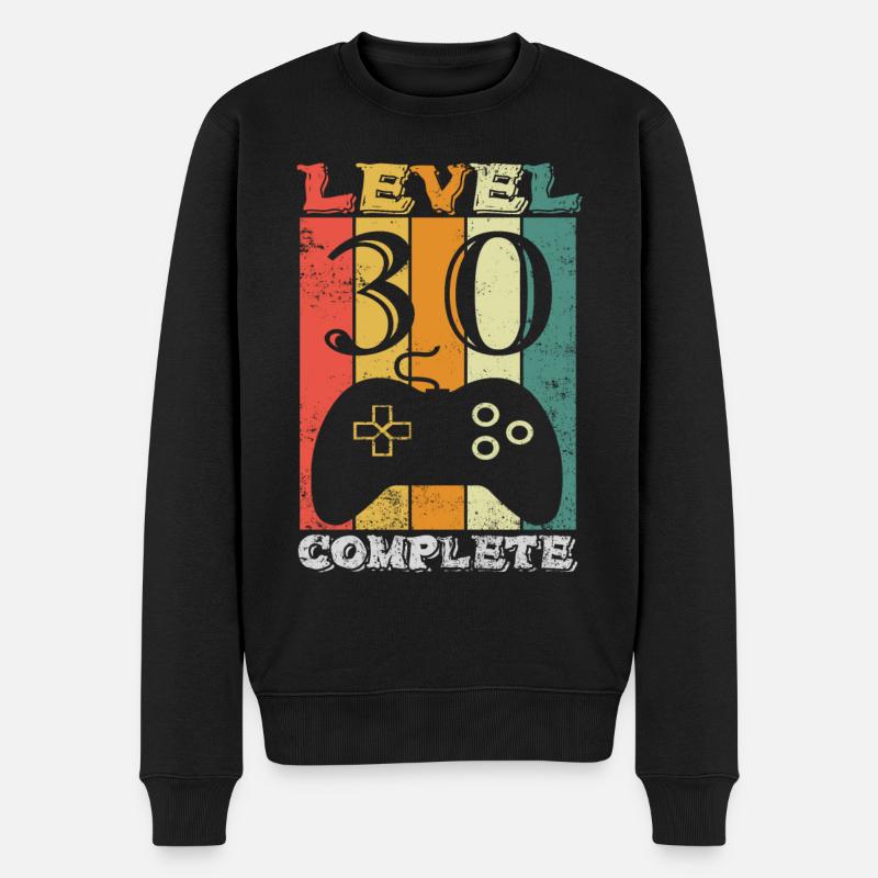 30. Geburtstag Mann 30 Jahre Level 30 Männer 1991 - Männer Premium Bio Pullover - Schwarz