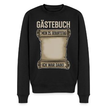 25. Geburtstag Gästebuch - Männer Premium Bio Pullover - Schwarz - Vorne - Nico (187cm)