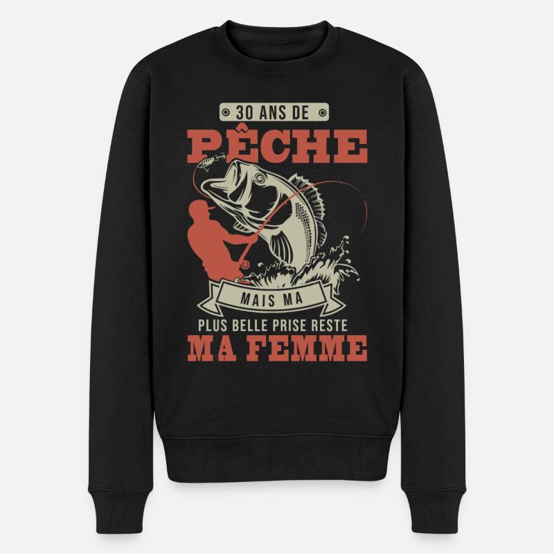 30 ans anniversaire Pêche pêcheur cadeau cool 30 - Pull Premium bio Homme - noir